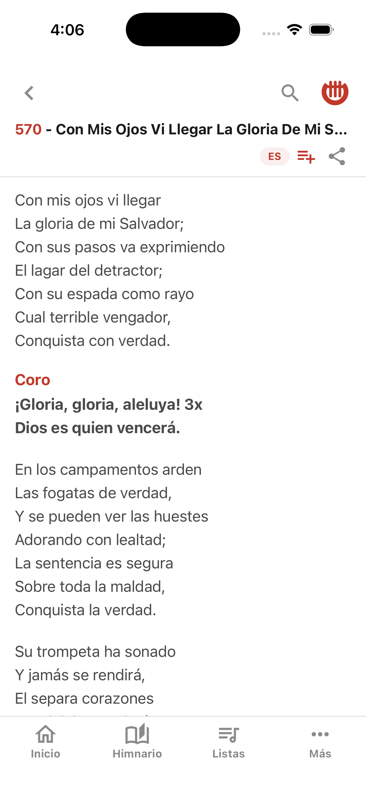 Letra del himno Con Mis Ojos Vi Llegar - La Lira